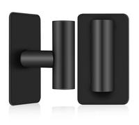 MAGICLULU 2 Pcs Black Stainless Steel Self Adhesive Coat Hooks | Wall Protection, Easy Installation, Minimalist Modern Look, for Entry Closet, Kitchen Utensils with Loops