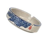 MAGICLULU 2 pcs Creative Hand Painted Ceramic Underglaze Ashtray Blue Reusable Porcelain Storage for Home Hotel Bars Parties Easy Clean Decorative Ornament