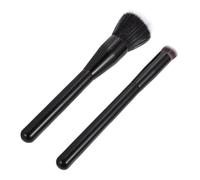 MAGICLULU 2 Pcs Fashionable Blush Brush Double-layer Fiber Flat-head Makeup Brush with Painted Wooden Handle Lightweight Simple Design Does Not Fade Comfortable for Makeup