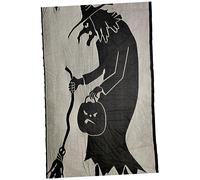 MAGICLULU 2 Pcs Halloween Witch Spooky Black Lace Curtain Panels Rod Pocket Window Door Decor for Indoor Outdoor Party Halloween Decoration
