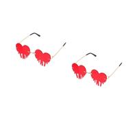 MAGICLULU 2 pcs Heart Shaped Tears Sunglasses Unique Rimless Funny Glasses for Holiday Parties Creative Photography Props Lightweight Costume Accessories for Unforgettable Moments
