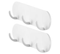 MAGICLULU 2 Pcs Key Hook Magnetic Key Chain Rack with Three Hooks Sl nd Modern Design White Abs Magnet Convenient Storage Versatile Usage for Kitchen Fridge Laundry Room