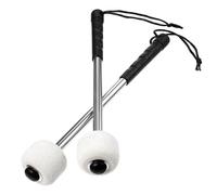 MAGICLULU 2 Pcs Lightweight Drum Mallets with Wool Felt Heads and Stainless Steel Handles Anti-slip Drumsticks for Adults Percussion Accessories for Practice and Electronic Drum Kits