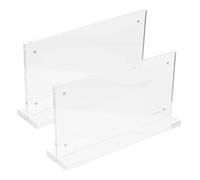 MAGICLULU 2 Pcs Magnetic Acrylic Sign Holder 10x20cm Double-Sided Display Stand for Menus Photos Documents for Restaurants Offices and Exhibitions