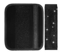 MAGICLULU 2 Pcs Padding Car Cushion Bling Covers Car Black Microfiber Leather Rhinestone Shoulder Pads Easy Installation Comfortable Cushion Stylish Design for Adult Drivers
