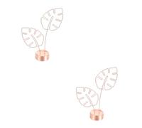 MAGICLULU 2 pcs Rose Gold Metal Monstera Leaf Desktop Note Holder with Base Creative Memo and Photo Clip for Kitchen Dining Living Room Decoration Multipurpose Tabletop Display Clamp for