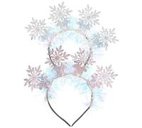 MAGICLULU 2 Pcs Snowflake Hair Accessories Headbands for Women with Glitter Felt Fabric, Reusable and User-friendly Design, for Christmas Parties and Holiday Cosplay