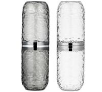 MAGICLULU 2 Pcs Toothbrush Travel Holder Toothbrush Storage Case with Secure Closure Convenient to Store Pet Material Glacier Pattern Design Cup for Home Travel