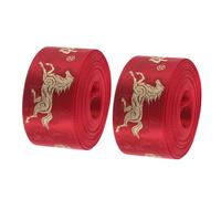MAGICLULU 2 Rolls Red Ribbon for Ceremonies Year of The Horse 2026 Polyester 1" Wide Easy to Use Versatile DIY Applications Wedding Wrapping Chinese New Year Decoration