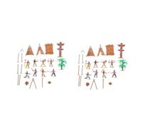 MAGICLULU 2 Sets Miniature Figures Primitive Tribe Models for Role Play and Learning Scenes Character Props for Creative Play and Educational Use
