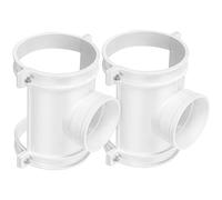 MAGICLULU 2 Sets PVC Saddle Tee Pipe Fitting with Hardware Kit, 3-Way Connector for Diameter Reduction and Flow Diversion, for Garden Irrigation and Water Systems, Sturdy White PVC Accessory