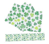 MAGICLULU 20 Pcs Square Lucky Leaves Shamrocks Table Napkins Guest Hand Towels Soft Thick Paper Charming Shamrock Prints Versatile Use for Kitchen Dinner Parties St Patricks Day Themed