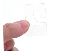 MAGICLULU 200pcs Clear PVC Self-Adhesive Plastic Hang Tabs Hooks for Retail and Home Use Sticky Hanging Tags for Small Items Display Installation Surface Compatibility