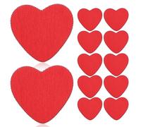 MAGICLULU 200pcs Heart Slices Valentine Ornaments for Lovers Romantic Red Wooden Hearts Can Be Stuck on Scrapbook Packing Decoration Hotel Scrapbook Valentine's Day Crafts