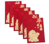 MAGICLULU 2026 Chinese Red Envelopes for New Year 6pcs Short Matte Red Money Packets with Gold Glitter Horse Zodiac Design Lunar New Year Lucky Cash Envelopes for Family Celebration