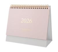 MAGICLULU 2026 Small Desk Calendar Standing Flip Desktop Calendar from July 2025 to December 2026 Stand up Desk with Twin-Wire Binding for Home or Office Pink 7.4x6.6 Inch