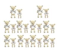 MAGICLULU 20pcs Bear Nail Charms for Nail Art 3d Creative Zinc Alloy and Rhinestone Easy to Use Decoration for Balls and New Year Party