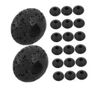 MAGICLULU 20pcs Black Volcanic Lava Stone Aromatherapy Diffuser Beads Large Hole Round Spacer Charms for DIY Jewelry Making Bracelets Home Decor Craft Projects