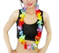 MAGICLULU 20pcs Colorful Hawaiian Leis Artificial Flower Necklaces Classic Luau Garland for Beach Dance Party Decorations and Costume Accessories for Tropical Events and Celebrations