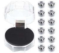 MAGICLULU 20pcs Double Ring Box Black Pe and Sponge Material Chic Design Convenient to Use Easy to Open and Close Jewelry Organizer for Mother's Day and Valentine's Day