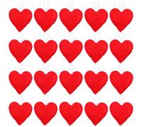 MAGICLULU 20pcs Felt Heart Pendant Red Valentines Ornament Bell Decoration Wedding Hanging Decor Easy to Use Home Infant Room Hanging Heart-shaped Accessories