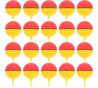 MAGICLULU 20pcs Fishing Foam Floats Bobbers Set Spherical Strike Indicators in Red and Yellow Lightweight Fishing Tackle Floats for Freshwater and Ice Applications