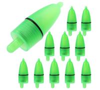 MAGICLULU 20pcs Luminous Fishing Bell Light Clip on Bite Alarm for Rod Tip | Green Plastic Shell, 360 Degree Flashing with Waterproof Seals, 2 Ag3 Batteries, Pier Use