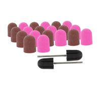 MAGICLULU 20pcs Manicure Sand Cap Nail Drill Bits for Toenails and Fingernails Sanding Caps for Removing Gel Polish Home Salon Use