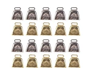 MAGICLULU 20pcs Mini Christmas Bells Decorative DIY Pendants for Tree Vintage Cow Bells Gold Silver for Crafting Holiday Decor Create Joyful Atmosphere