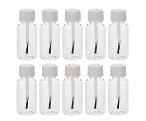 MAGICLULU 20pcs Nail Polish Brush Bottles 20ml Refillable Nail Art Containers with Advanced Seal Protection White Plastic Pet and Pp Material and Manicure Use