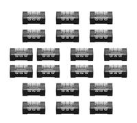 MAGICLULU 20pcs -position Fixed Terminal Block Connector with Screw Barrier, Easy to Use Black Plastic and Metal Terminal Strip for Industrial Electrical Wiring Applications