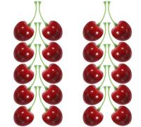 MAGICLULU 20pcs Simulated Cherry Models Realistic Fake Fruit Ornaments for Home Kitchen Photography Props Table Decor Teaching Tools and Shop Display
