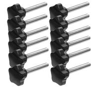 MAGICLULU 20pcs Star Knob Hand Screw with Black Threaded Handle Nut for Machinery Clamping Woodworking Insulated Thumb Screws for Easy Tool Replacement and DIY Projects