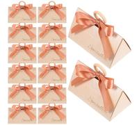 MAGICLULU 20pcs Wedding Candy Box Candy Packaging Boxes Small Paper Material Ribbon Wood Lightweight Easy to Carry Unique Design Sophisticated Brides Showers Birthday Parties