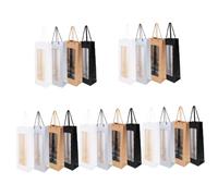 MAGICLULU 20pcs Wine Bag Wine Bottle Bags for Gifts Carrier Handles Paper Wrapping