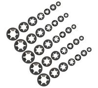 MAGICLULU 210pcs Carbon Steel Lock Washers Internal Tooth Bearing Clamp Washers with Corrosion Resistance and Insulation Features, 7 Sizes for Machinery Equipment and Humid Environment