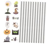 MAGICLULU 24Pcs Halloween Party Paper Straws Creative Pumpkin for Drinks Juice and Cocktails Halloween Decorations for Adults