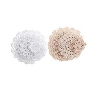 MAGICLULU 24pcs Hand Crocheted Cotton Flower Embellishments DIY Applique for Sewing Hair Clips Earrings Lace Floral Patches for Crafting and Clothing Decoration