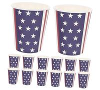 MAGICLULU 24Pcs Independence Day Party Paper Cups Rimmed Drinking Cups for BBQ Birthday Holiday Celebrations Safe Sanitary Convenient Banquet Use