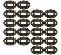 MAGICLULU 24pcs Oval Keyhole Insert Covers 35x23mm Antique Alloy Decorative Keyhole Escutcheon Plates for Furniture Dresser Bedroom Cabinet Hardware