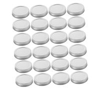 MAGICLULU 24pcs Reusable Tinplate Mason Jar Lids Metal Caps for Canning Food Storage and Drinking Bottles Silver Sealing Covers for Outdoor Picnic and Craft Use