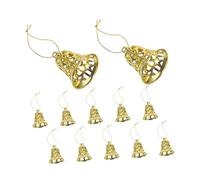 MAGICLULU 24pcs Rustic Vintage Christmas Bells Antique Gold Metal Hanging Jingle Bells for Holiday Tree Decorations Craft Ornaments with Smooth Edges Lightweight for Christmas Party Favors