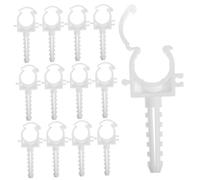 MAGICLULU 24pcs White PVC Water Pipe Clamps Inner U Shaped Support Clips with Fixing Anchors for Secure Hose and Pipe Mounting and Stable