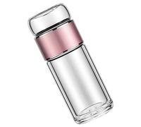 MAGICLULU 250ml Glass Tea Cup with Infuser and Leak-Proof Lid, 304 Stainless Steel Tea Diffuser with Water Separation Function, Beautifully Designed for Home and Travel Use