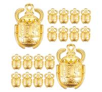 MAGICLULU 25pcs Ancient Egypt Gold Scarab Charms Set Crystal Inlay, Egyptian Beetle Pendants for Necklace and Bracelet DIY Crafting Jewelry Accessories