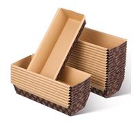 MAGICLULU 25pcs Boat Shaped Paper Loaf Pan Rectangle Baking Tray for Bread | Khaki Finish, Easy Release and Nonstick Surface, High Heat Resistance, for Festive Celebrations and Family Dinners