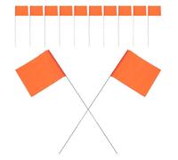 MAGICLULU 25pcs Orange Marking Flags with Wire Stakes for Yard Survey Utility Safety Marker Flags Small Writable Lawn for Irrigation Garden Signs and Dog Training