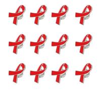 MAGICLULU 25pcs Red Ribbon Awareness Brooch Pins Stylish Zinc Alloy Badge Versatile Use Built to Last Women Campaigns Health Prevention Accessories