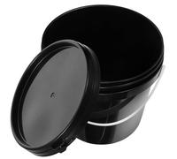 MAGICLULU 2l Plastic Paint Storage Bucket with Lid, Black round Multipurpose Lightweight Container for Paint Storage and Home Daily Use