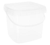MAGICLULU 2L Square Plastic Bucket with Lid Transparent Food Storage Container Portable Handheld Plastic Barrel 5.5 Inch Compact Design for Kitchen Outdoor Use